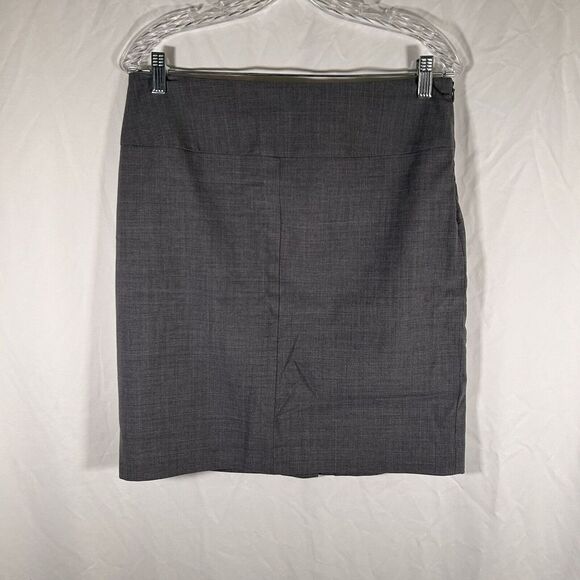 Banana Republic Skirt Women's 12P Petite Grey Woven in Italy Side Zip Work - Picture 1 of 10